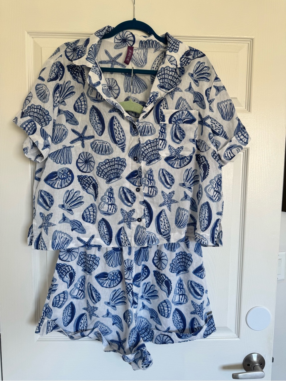 Blue Sea shell two piece beach cover up